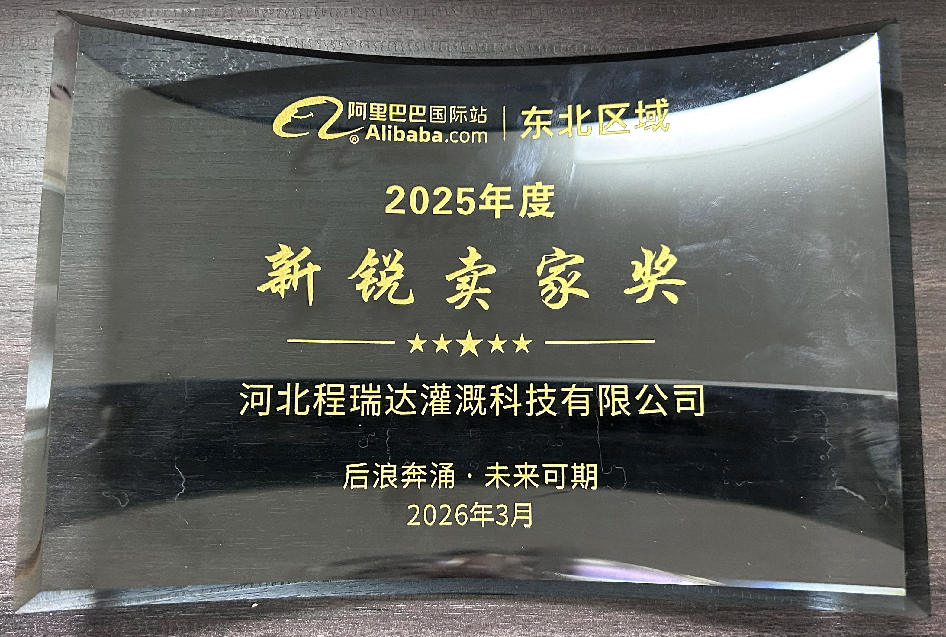 海淀程瑞达灌溉 | 荣获阿里国际站新锐卖家奖