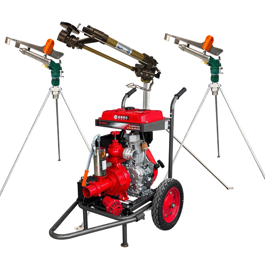 海淀一体式灌溉机组 全套喷枪水带配齐 抗旱浇地神器